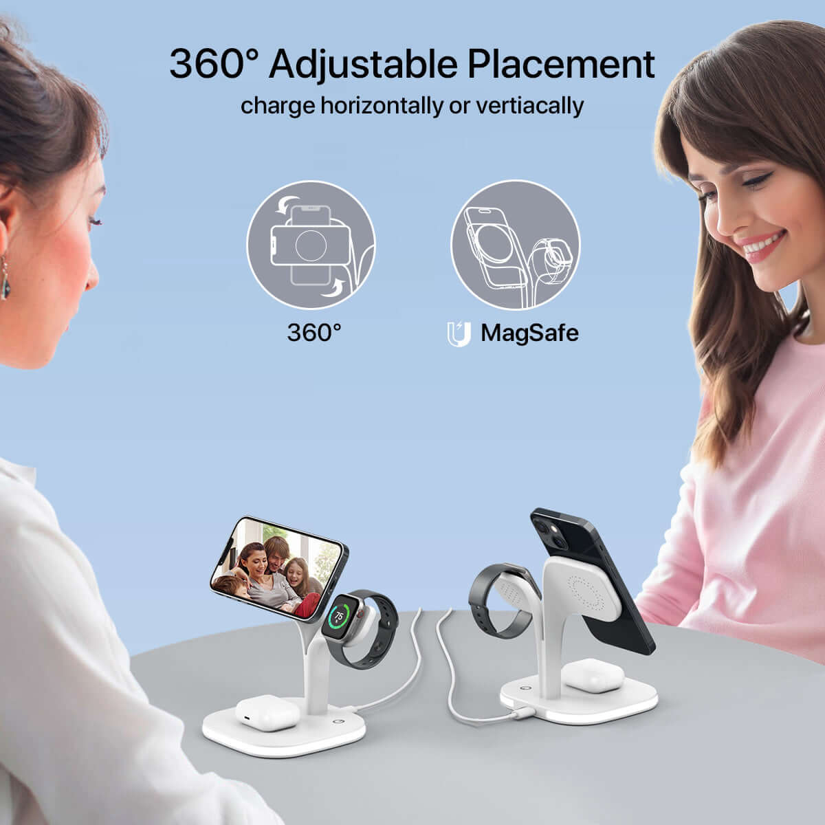 Content5-in-1 Magnetic Real Wireless Desktop Fast Charging Station