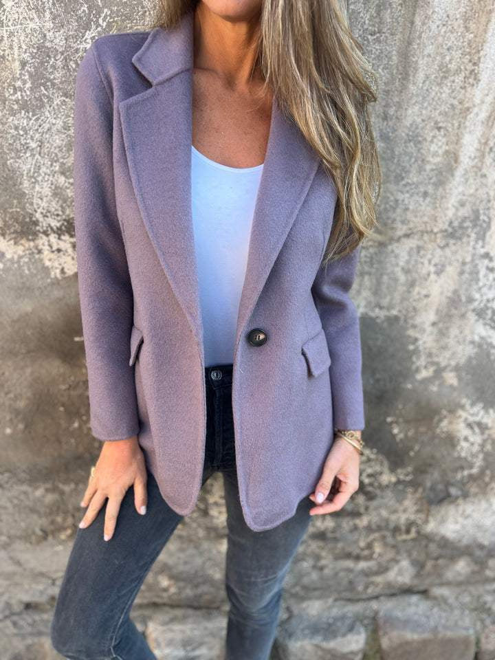 Ins Button Lapel Short Blazer Winter Fashion Commute