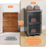 2 Drawer Mobile File Cabinet, Metal Under Desk Cabinet With Lock Name Card Holder For Office Home, Legal Letter Size, Assembly Required