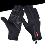 Outdoor Waterproof Gloves Touch Screen Windproof Riding Zipper Sports Winter Warm Fleece Mountaineering Gloves - My Store