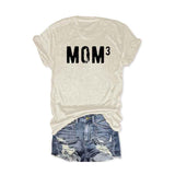 Women's 'MOM3' Print Round Neck T-Shirt - Casual Short Sleeve Tee