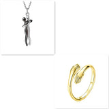 Love Hug Necklace Unisex Men Women Couple Jewelry Simple Temperament Clavicle Chain Valentines Day Lover Gift - My Store