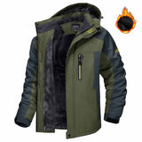 Winter Hooded Jacket Fashion Casual Warm Fleece Coat Windproof Rainproof Parka Windbreaker Men's Top - My Store