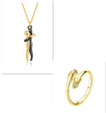 Love Hug Necklace Unisex Men Women Couple Jewelry Simple Temperament Clavicle Chain Valentines Day Lover Gift - My Store