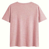 Women's V-Neck Letter Print T-Shirt - Comfortable Casual Summer Top