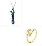 Love Hug Necklace Unisex Men Women Couple Jewelry Simple Temperament Clavicle Chain Valentines Day Lover Gift - My Store