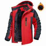 Winter Hooded Jacket Fashion Casual Warm Fleece Coat Windproof Rainproof Parka Windbreaker Men's Top - My Store