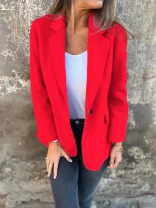 Ins Button Lapel Short Blazer Winter Fashion Commute
